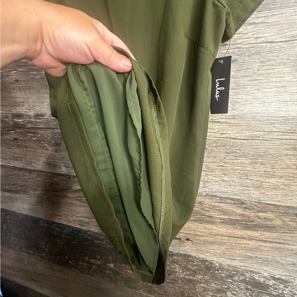 Lulu's Olive Green Short Sleeve Dress - Picture 6 of 9